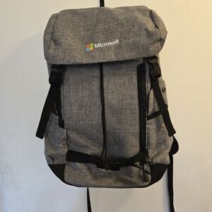 Microsoft Computer Top Loader Buckle Gray Backpack Unisex